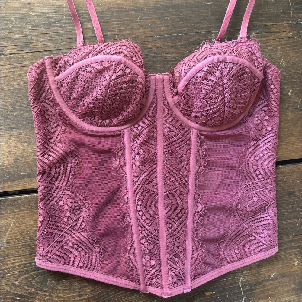 Lace Bustier Top in Mauve